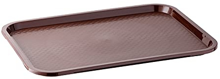 APS Fast Food-Tablett, bruchsicheres und spülmaschinenfestes Serviertablett, Made in Germany, 53 x 32,5 cm, Höhe 2 cm (GN 1/1), braun