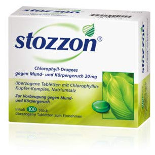 Chlorophyll-Dragees 20 mg. Spar-Set: 2 x 100 Stück. Gegen Mund- und Körpergeruch durch: Verzehr geruchsintensiver Lebensmittel (Zwiebeln, Knoblauch etc.)