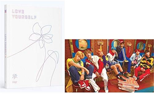 BTS Album „Love Yourself: Her“ von der Band Bangtan Boys, E-Version des Albums, CD + Poster + Fotobuch + Fotokarte + Mini-Buch + Sticker-Pack + 6 Fotokarten und 1 doppelseitiges Fotokarten-Set