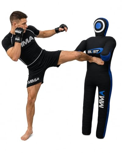 Blist Maniquí de Lucha, Judo, Boxeo, DD, Posición De Pie sobre Lienzo (Vacío) (Black Blue, 70 (Inches))