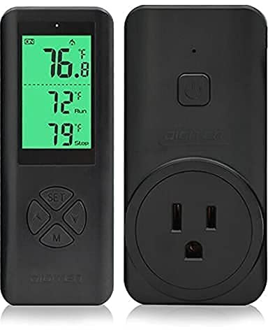 DIGITEN Temperature Controller Wireless Thermostat Outlet Greenhouse Thermostat Wine Cooler Plug-in Temperature Controller Reptile Temperature Control Outlet Remote Control Tempreature Build-in Sensor