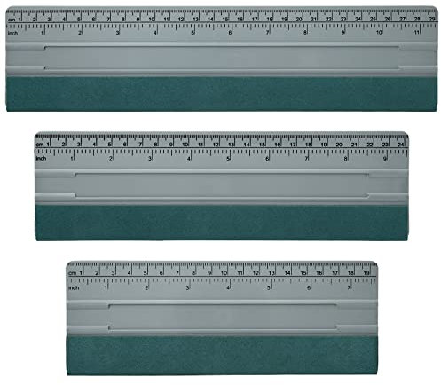 EHDIS Spatola in vinile per finestre, 3 pezzi, con bordo in feltro di grandi dimensioni, per adesivi grafici in vinile, applicatori per tappezzare auto, carta da parati, strumento per levigare la