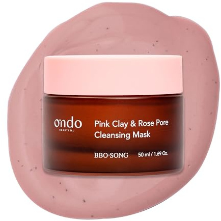 Ondo Beauty 36.5 Pink Clay Rose Pore Cleansing Mask, Deep Cleansing Face Mask with Pink Clay & Rose Water for Refined Pores & Radiant Skin, 50 g