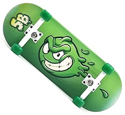 SPITBOARDS 34 mm x 96 mm Pro fingerboard set (komplett Real Wood Deck | Pro lastbilar med låsmuttrar och Pro bussningar | Polyuretan Pro-hjul med lager | Slimeball (grön version)