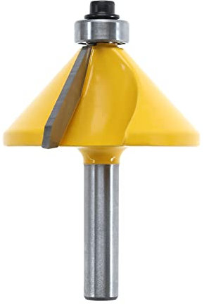 The Lord of the Tools 45 Degree Bevel Edging Router Bit with 8mm Shank Chamfer Cutter Groove Cutter Router Bit Wood Cutting Tool with Ball Bearing