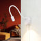 Licht-Erlebnisse LED Wandlampe mit Kabel Stecker Weiß verstellbarer Flexarm warmweiß Leselampe Schlafzimmer Wandleuchte Wohnzimmer