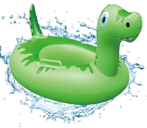 Anello di Nuoto per Bambini, Salvagente Gonfiabile Bambini, Dinosauro Piscina Galleggiante Neonato, Seggiolino Piscina per Bebè, Nuoto Anello Gonfiabile per Bambino 6 Mesi a 3 Anni (Verde)