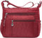 HERCMNOY Umhängetasche für Damen, mehrere Taschen, lässige Reisetasche, Handtasche, Umhängetasche, Kuriertasche, weinrot, 11.0inch