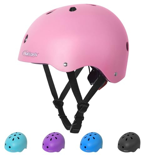 MammyGol Girls Bike Helmet Kids Skateboard Helmets Adjustable Multi-Sport Protective Gear Set Lightweight Helmet Boys Toddler for Skate Scooter Ages 9-12 (Pink)