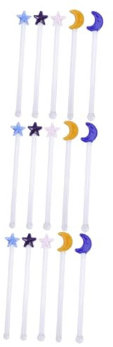 Mikinona 15pcs Cocktail Stir Sticks Glass Stirrers Bar Beverage Rods for Mixing Liquor