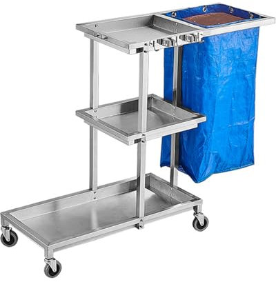 Bubinblau Carrello per Pulizie Commerciale su Ruote, Porta Scopa e Mocio, Organizer per Prodotti per la Pulizia, Stazione di Stoccaggio per Attrezzi per Garage, Giardino, Armadio, Mobiletto