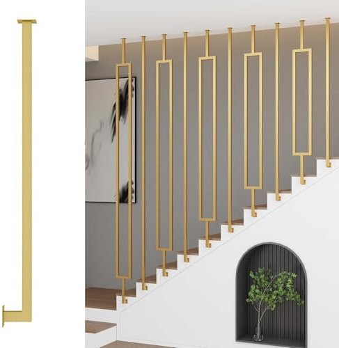 Main courante Main courante pour escalier Rampes en métal sur mesure pour escaliers, Garde-corps en fer à montage latéral, Poteaux de garde-corps universels pour escaliers résidentiels/hôtels/bureaux/