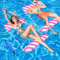 Amaca Galleggiante – Galleggiante Gonfiabile Amaca con Pompa – Amaca Gonfiabile con Rete – Materassino Piscina per Mare, Spiaggia, Vacanze (Magenta)