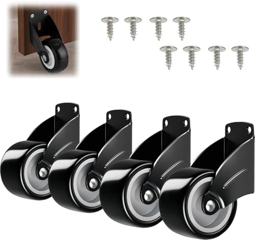 LUMOOM Lot de 4 roulettes de portail, anti-affaissement, roue stabilisatrice réglable, antidérapante, pour charges lourdes, portails de jardin et portails en bois