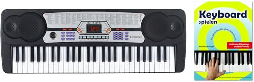 McGrey BK-5410 Keyboard Set mit Keyboard-Schule - Einsteiger-Keyboard mit 54 Tasten - 255 Sounds und Rhythmen - 8 Percussion-Sounds - 8 Demo Songs - Inklusive Netzteil, Mikrofon und Keyboardschule