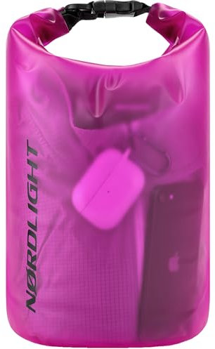 Nordlight Dry Bag 10L Wasserdichter Beutel - (Pink) Wasserdichter Packsack Mit Roll Top Verschluss Und Schultergurt | Schwimmen, Baden, Strand, Kanu, Stand Up Paddling, Tauchen