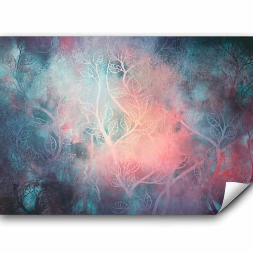murando - Vlies Fototapete ornamente Blätter 350x256cm Foto tapete Schlafzimmer Wohnzimmer Vliestapete XXL Wandtapete Motivtapeten 3d Effekt Wand Dekoration - Baum Zen Orient rosa grau b-A-0678-a-a
