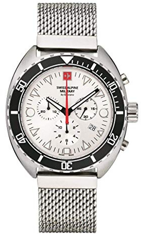 Swiss Alpine Military Herren Uhr Chronograph Analog Quarz 7066.9132SAM Edelstahl