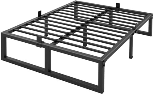 Yitong Angel 6ft Super King Bed Frame 180x200 cm - 36cm High Heavy Duty Metal Bed Frame Super King with No Box Spring Needed Platform Bed Base Noise Free Easy Assembly Black