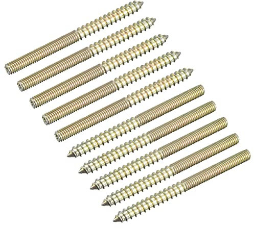 sourcing map M6x80mm Suspensión Pernos, 24uds Doble Extremo Rosca Espiga Tornillos para Madera Muebles Conexión