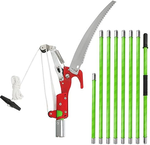 Stangen-Astsäge,Astsäge mit Teleskopstiel 8m Teleskop Astsäge Einstellbare Länge Baumsäge Gartengeräte-Set Hochentaster hochreichbare Stange mit Tragetasche für Forstwirtschaft