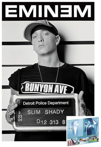 Close Up Eminem - Poster (carta criminale, Mug-Shot - Slim Shady) (dimensioni: 61 cm x 91,5 cm) (poster e poster Strips)