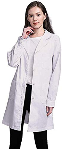 NAJZYBA Blouse Blanche Chimie Lycee Coton laboratoire Blouse Medicale blanc manches longues medicale femme/homme