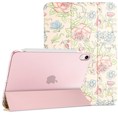 ProCase fodral för iPad A16 11 generation 2025 11 tum/iPad 10. Generation 2022 10,9 tum fodral lätt tunt hårt skyddsfodral smart fodral bil väckning/sömn ros