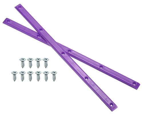 PATIKIL 1 Pair Rib Bones Rails, Stable and Flexible Skateboard Rails for Deck with Screws Reduce Friction for Long Board Skateboard(Purple)