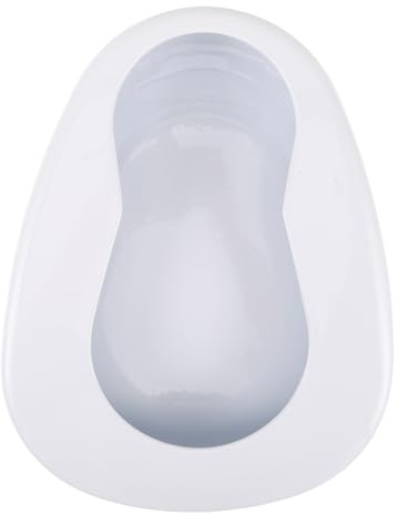 DIYEAH Padella per Pazienti Allettati in Metallo Bianca, Ergonomica e Portatile, e Pratica per Ospedaliera e Anziani