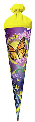 ROTH Schultüte groß Schmetterling 70 cm - rund Rot(h)-Spitze Filzverschluss - Zuckertüte