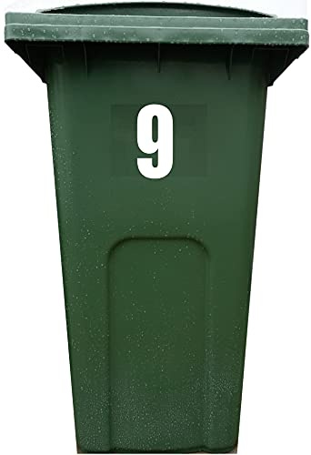 4X Bin Sticker Vinyl Number 1-99 Large Recycling Box Wheelie Self Adhesive (9)