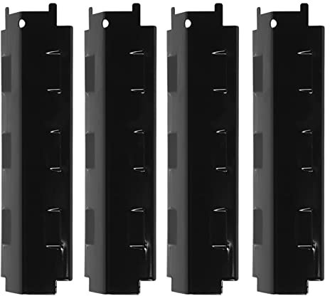 4Pcs Universal Barbecue Heat Plate, 37.1 x 10.8 cm Replacement Gas Grill Heat Tents for Porcelain Steel BBQ Heat Plate Parts Shield Heat Tent Flavorizer Bar Burner Cover Flame Tamer