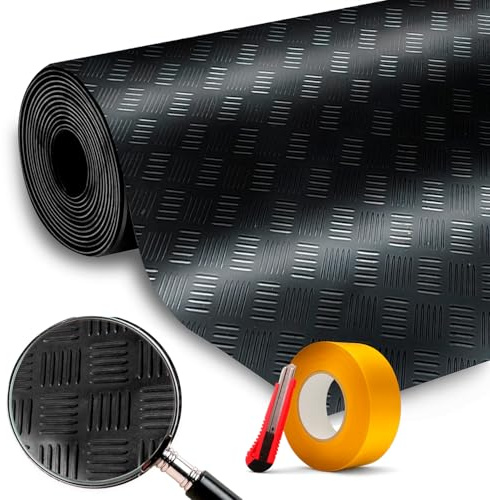 Rouleau Caoutchouc SBR 1 m x 2 m – Tapis Caoutchouc antidérapant pour Sol Garage, Atelier ou Camion. Résistant aux huiles, Durable et Facile à découper. Parfait pour Un Usage intérieur ou extérieur.