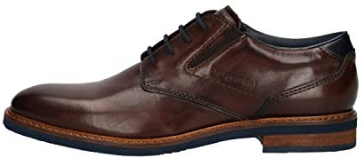 bugatti Herren Business Lederschuhe mit Langlebiger Imprägnierung und Extrabreiter Passform, Dunkelbraun, 42 EU