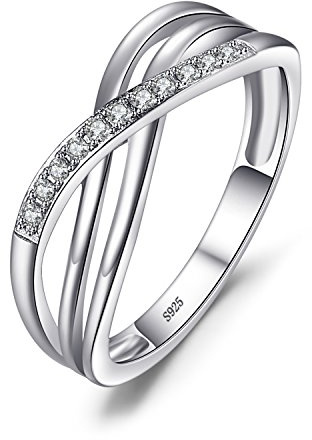 JewelryPalace Infinity Wrap Ring Förlovningsring Infinity Promise Ring Silver 925 Damer, Zirkonia Silverringar Vigselringar Damer