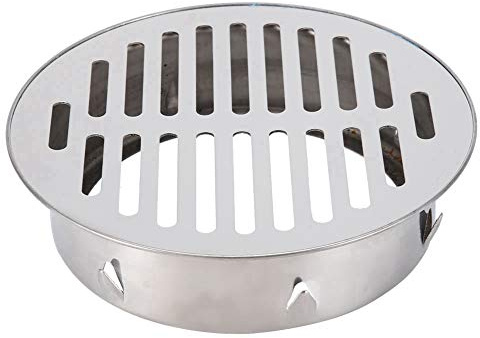 Tomotato Edelstahl Bodenablauf Rund, Anti-Blockier Balkon Dusche Filter Abnehmbarer Flacher Mund, Edelstahl für Abflussrohre Auspuffrohre Garten Badezimmer Balkon Dach(160 Flacher Mund)