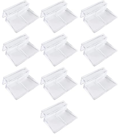 FOMIYES Support De Couvercle Aquarium 10 Pièces Transparent 5.00X4.00X1.00Cm Support Verre Aquarium Durable Facile À Installer pour Réservoir De Poisson Terrarium Et Accessoires Aquariophilie