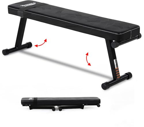 Novonova Flachbank Hantelbank klappbar, Trainingsbank schrägbank Bankdrücken bank sit up bank für zuhause, bis 150kg