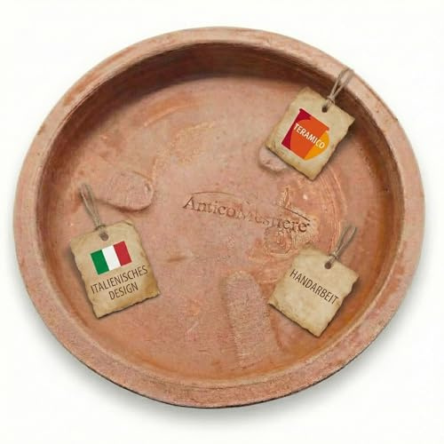 Plato para macetas, diferentes tamaños, terracota italiana, totalmente resistente a las heladas, hecho a mano (37 cm)