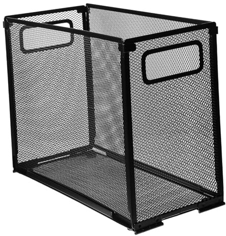 AUTSUPPL Metal Mesh File Storage Rack Vertical File Holder with Easy Assembly for Home and Office Desk