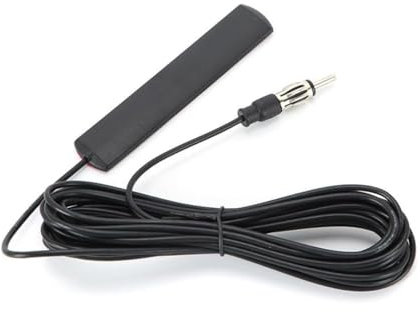 Antenna Autoradio Universale con Connettore DIN | Antenna AM FM Adesiva con Spina DIN per Parabrezza Auto, Veicolo, Camion, SUV, Autoradio | 3 Metri