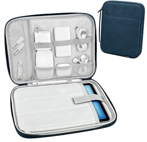 Dadanism 9-11 Tablet Tasche Gepolsterte Reisetasche für iPad Air 11 M4/M3, iPad Pro 11 M5/M4, iPad A16 11. Gen 11, iPad 10. Gen 10,9, iPad 9./8./7. Gen 10,2, Galaxy Tab A11+ Plus 11, Blau