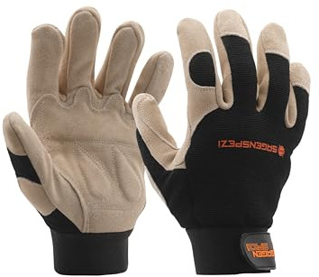 Sägenspezi Ranger Forsthandschuhe – Rindspaltleder Arbeitshandschuhe zum Holzhacken & Spalten - Größen S - XXL (L / 10)