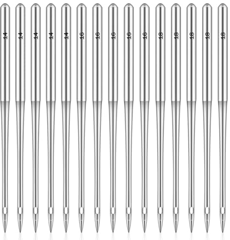 Ouligay 30 PCS Universal Sewing Machine Needles Heavy Duty Leather and Jeans Sewing Needles for Thickened Fabrics Thick Fabric Including Canvas Embroidery Sizes 90/14 100/16 110/18