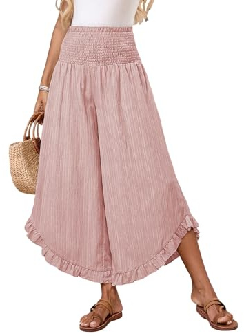 Samefar Womens Wide Leg Pants Casual High Waist Palazzo Pants Flowy Hem