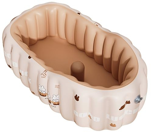Uppblåsbart badkar PVC halkfritt babybadkar hopfällbart bärbart babybadkar för nyfödda till småbarn 58 x 89 x 34 cm nyfödd