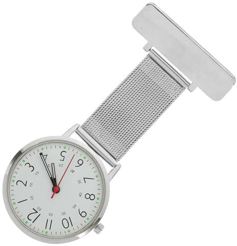 BESPORTBLE Reloj de Solapa para Enfermeras de Acero Inoxidable Diseño Colgante y Broche, Estilo Minimalista y Funcional para Entornos Médicos Profesionales