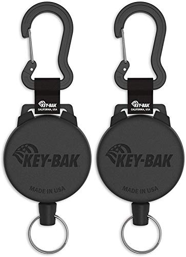 KEY-BAK SECURIT Heavy Duty Retractable Key Holder, 48 inch Kevlar Cord, 8 oz. Retraction Force, 15 keys (2 PACK, Heavy Duty (48/8oz.))