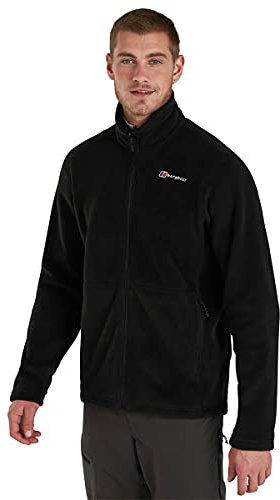 Berghaus Men's Prism Polartec Interactive Full Zip Fleece Jacket | Added Warmth | Smart Fit | Durable Design Fleece Full Zip, Black/Black, XL